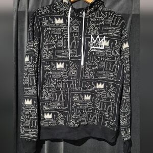 Basquiat Black Graphic Hoodie Sweater